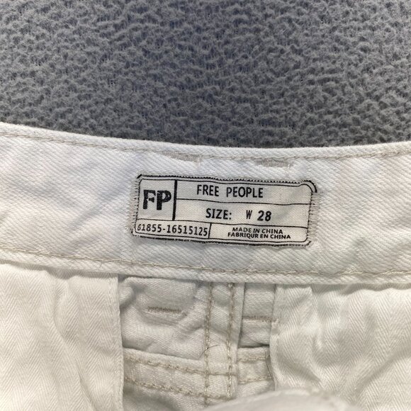 Free People Sweet Surrender High Rise Optic White Denim Mini Shorts 28 - Picture 3 of 12